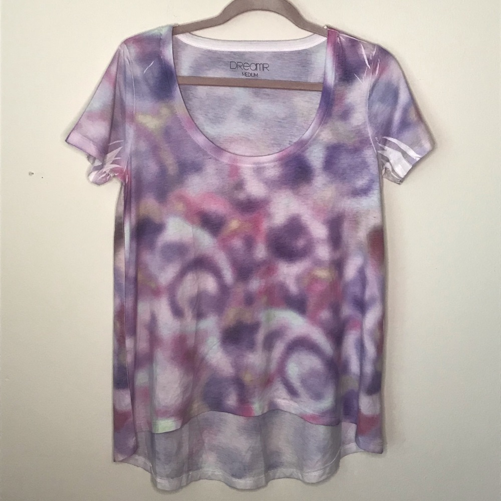 Dreamr Purple Tie Dye Scoop-neck T-Shirt